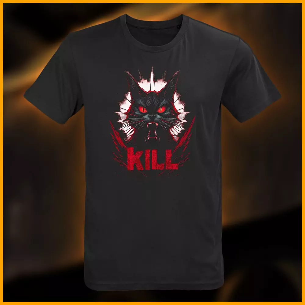 Kill Cat T-Shirt, schwarz